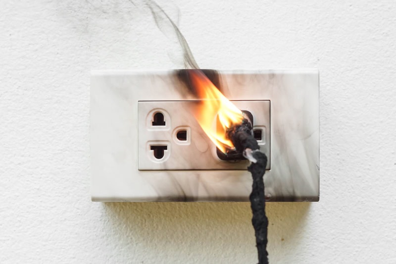 A flaming outlet.